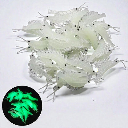Glow Shrimp Soft Plastics – 10-Pack (Light Green)