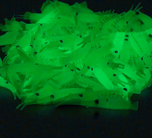 Glow Shrimp Soft Plastics – 10-Pack (Light Green)